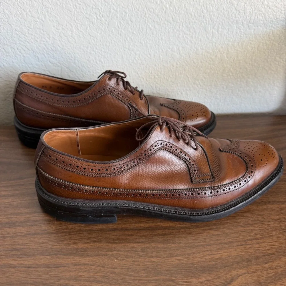 Executive Imperial By Mason Mens Brown Leather Longwing Brogue Wingtip Shoes 9.5